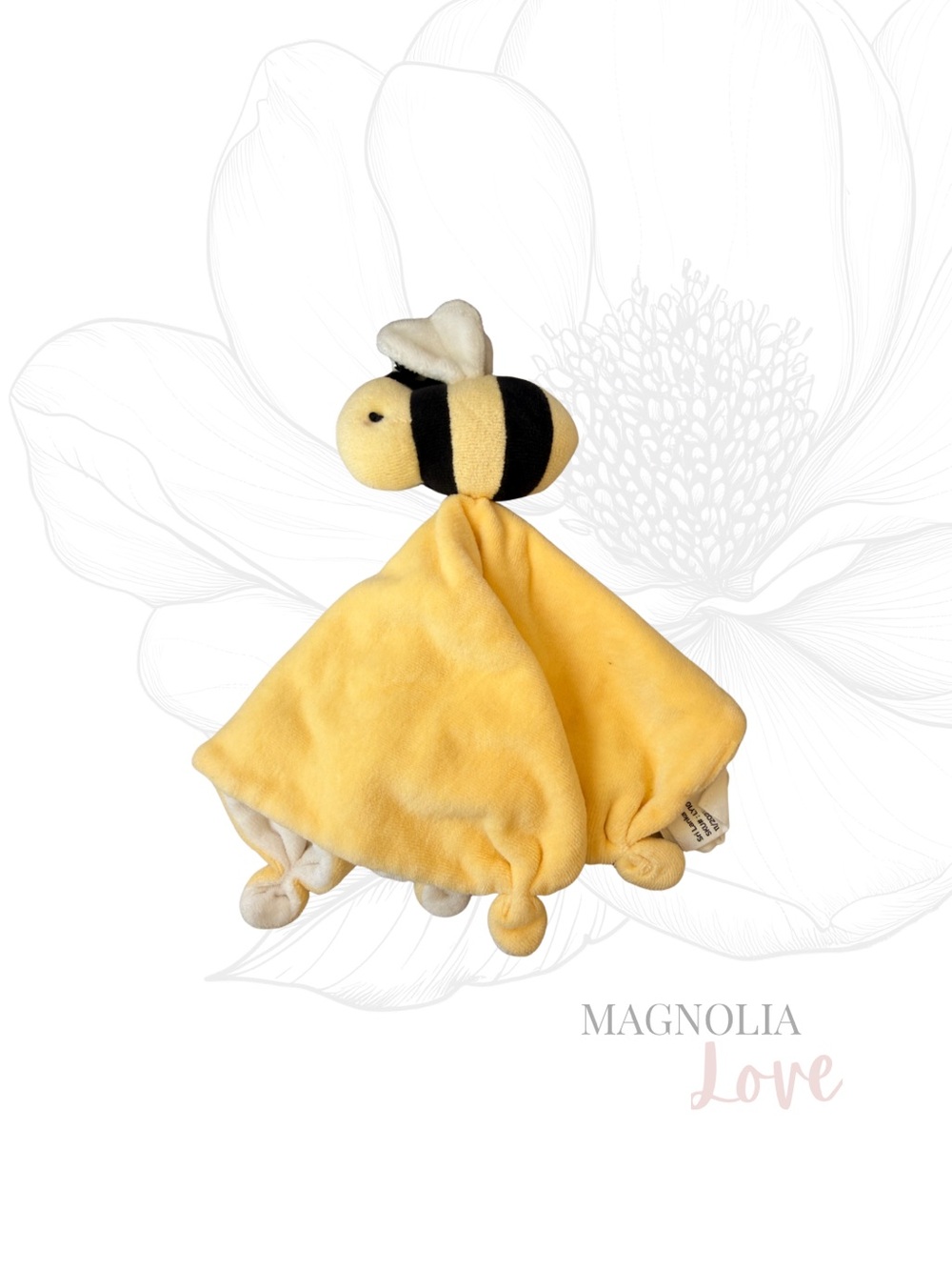 🐝 Burt’s Bees Yellow & Black Bee Lovey Blanket for Babies & Kids OS